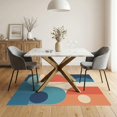 thumbnail image 3 of ODIKA 5'x7' Teal Orange Geometric Harmony Design Washable Area Rug Vintage Inspired Abstract Shapes and Lines Non-Slip, Low Pile, Stain Resistant for Guest Room, Lounge, Apartment, 3 of 7