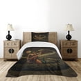 thumbnail image 4 of Ambesonne Fantasy Quilted Bedspread Set 2 Pcs, Mystery Girl Huge Snake, Twin Size, Green Brown Cinnamon, 4 of 5