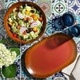 thumbnail image 5 of Bloomhouse Palermo Sun 2 Piece Serving Bowl and Oval Platter Stoneware Reactive Glaze Serveware Set - Paprika Red, 5 of 5