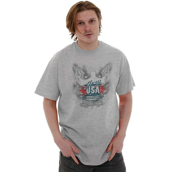 Jesus USA Proverbs Bible Verse Men's Graphic T Shirt Tees Brisco Brands S