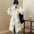 thumbnail image 2 of Chaqueta impermeable de invierno para mujer, abrigo largo y cálido de plumón de pato blanco con capucha, ropa de abrigo blanca, 2 of 5