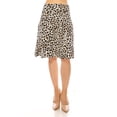 thumbnail image 4 of Women's Casual Knee Length Flare A-line Skirt with Elastic Waistband, 4 of 5