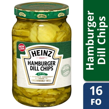 Heinz Hamburger Dill Pickle Chips, 16 fl oz Jar (Best Kosher Dill Pickle Recipe Ever)