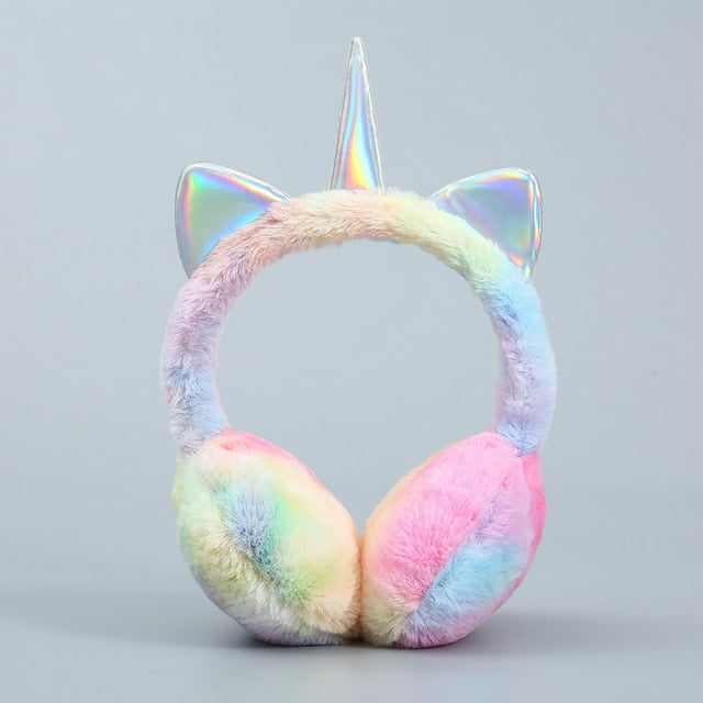 Orejeras De Invierno De Unicornio De Felpa De Dibujos Animados (Primer Diseño),B