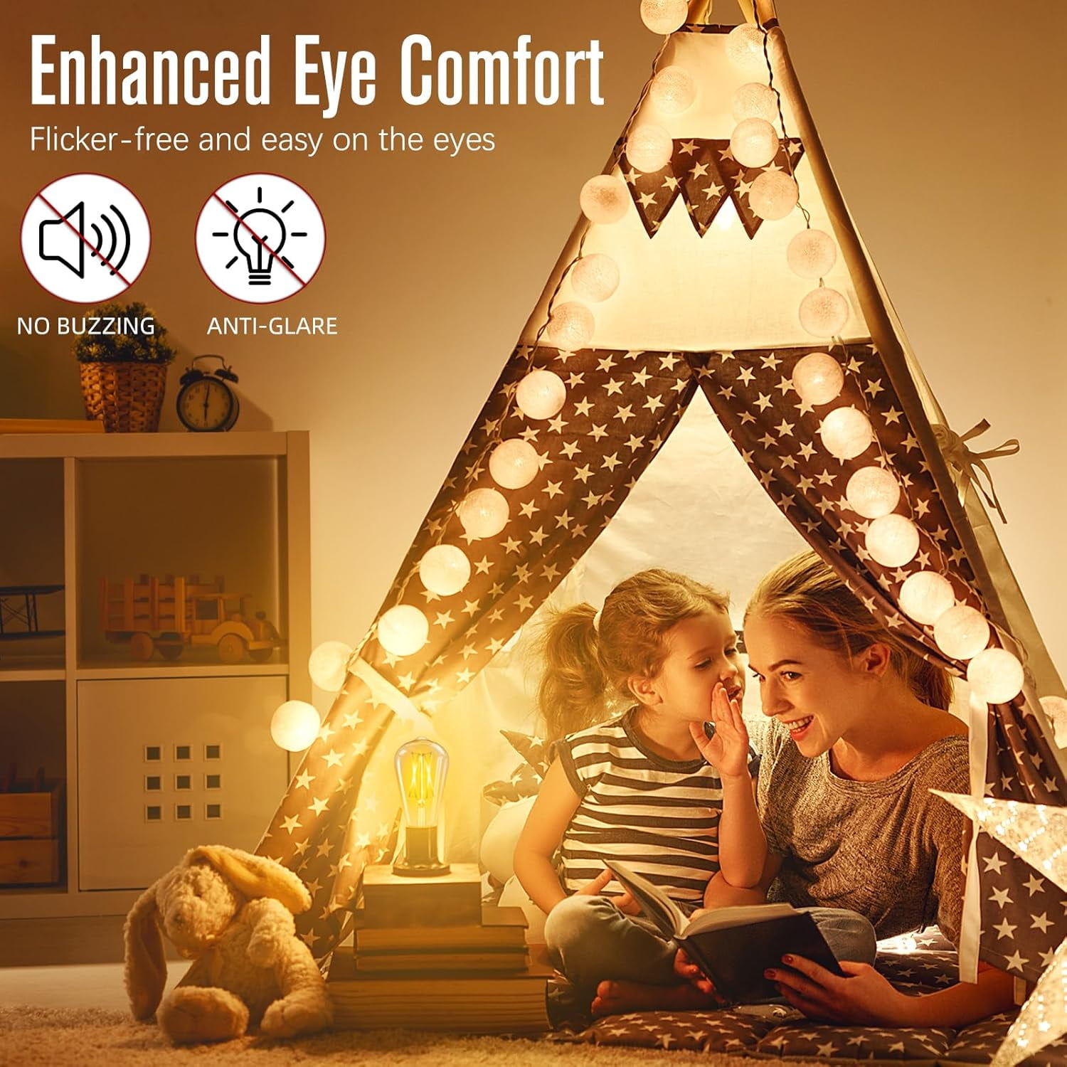 LED Edison Bulbs Dimmable, E26 Bulb 60 watt Equivalent, Soft White 2700K, ST58 Vinta Light Bulbs, 90+ CRI, 6W 600LM, E26 Medium Base, Clear Glass, 10 Pack