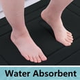 thumbnail image 5 of Buganda Memory Foam Bathroom Rug, Soft and Absorbent Bath Mat, Comfortable Bath Rug Carpet for Bathroom Floor Black 24x16, 5 of 10