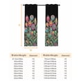 thumbnail image 6 of Boho Tulip Flower Blackout Curtains for Bedroom, Spring Watercolor Abstract Floral Plant Thermal Insulated Kitchen Drapes with Grommets, Light Blocking Window Treatment, 2 Panels 42" x 63", 6 of 7