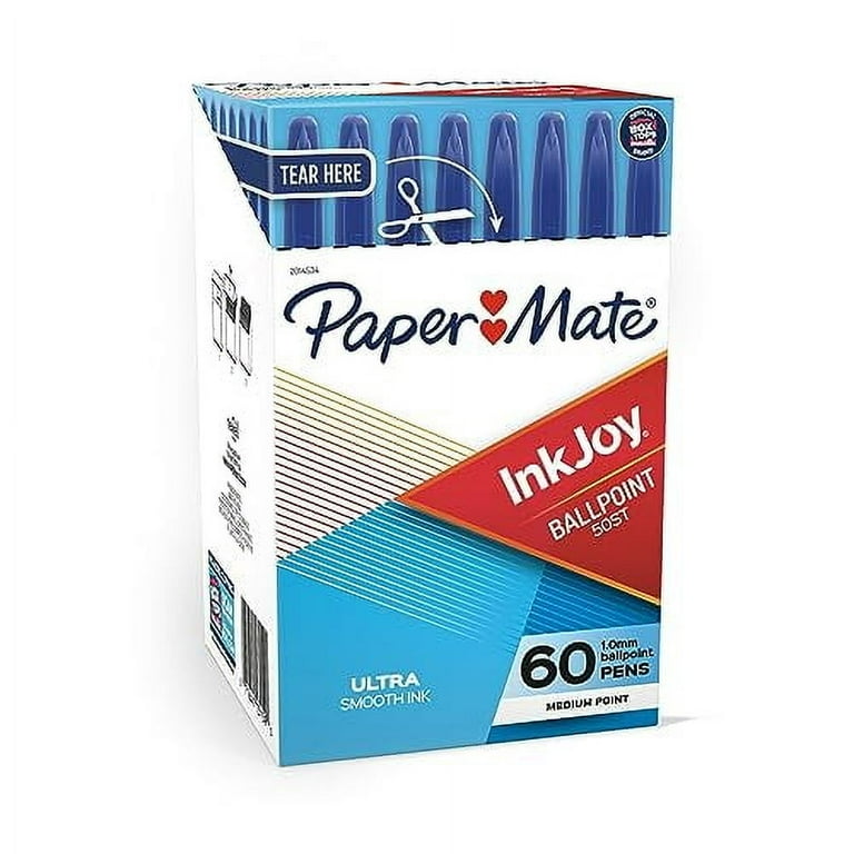 InkJoy 50ST Ballpoint Pen, Stick, Medium 1 mm, Blue Ink, Clear Barrel, 60/Pack InkJoy 50ST Ballpoint Pen, Stick, Medium 1 mm, Blue Ink, Clear Barrel, 60/Pack