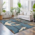 thumbnail image 3 of Large Area Rugs 6'x9', Brown Nautical Anchor Carpet Runner Indoor Outdoor Rugs Home Decor Aesthetic, Coastal Vintage Rustic Blue Wood Non Slip Mats Washable Accent Rug for Living Room Bedroom, 3 of 8