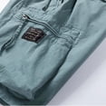 thumbnail image 6 of VSSSJ Men's Cargo Shorts Regular Fit Solid Color Casual Elastic Waist Button Zipper Tooling Shorts with Multi-Pockets Summer Outdoor Walking Overalls Blue XL, 6 of 9