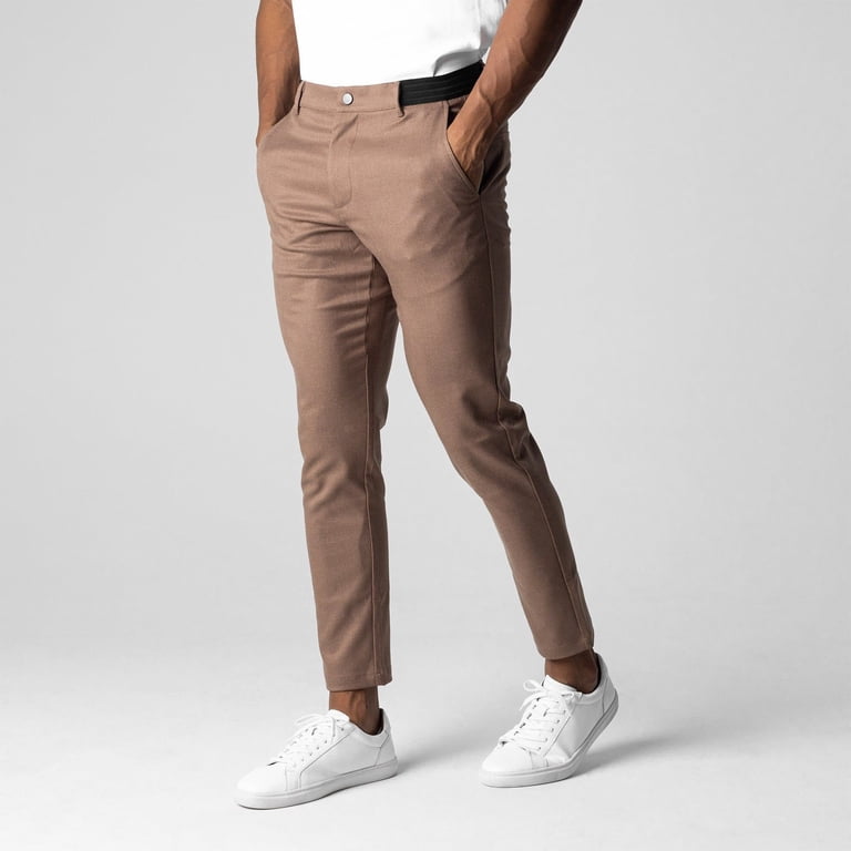 brown skinny dress pants Montreal Brown Slim Fit Plaid Pants