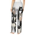 thumbnail image 3 of Uemuo Colors Cats Pattern Women's Wide Leg Palazzo Lounge Pants with Pockets Light Weight Loose Comfy Casual Pajama Pants-XX-Large, 3 of 9