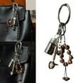 thumbnail image 2 of Coffee Bean Shaped Keyring Braided Cord Detailing Practical Everyday Carry, 2 of 9