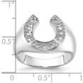 thumbnail image 3 of Solid 14k White Gold Polished Mens Diamond Horseshoe Ring Mounting no stones included, 3 of 5
