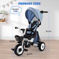 thumbnail image 6 of 4-in-1 Foldable Baby Tricycle w/Adjust Handle, Canopy & Storage,18M-5Y Blue, 6 of 7