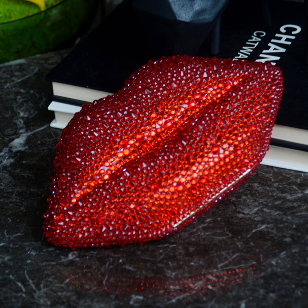 ZPAQI Women Leather Lips-shaped Evening Clutch Purses Crossbody Bags Banquet Handbag