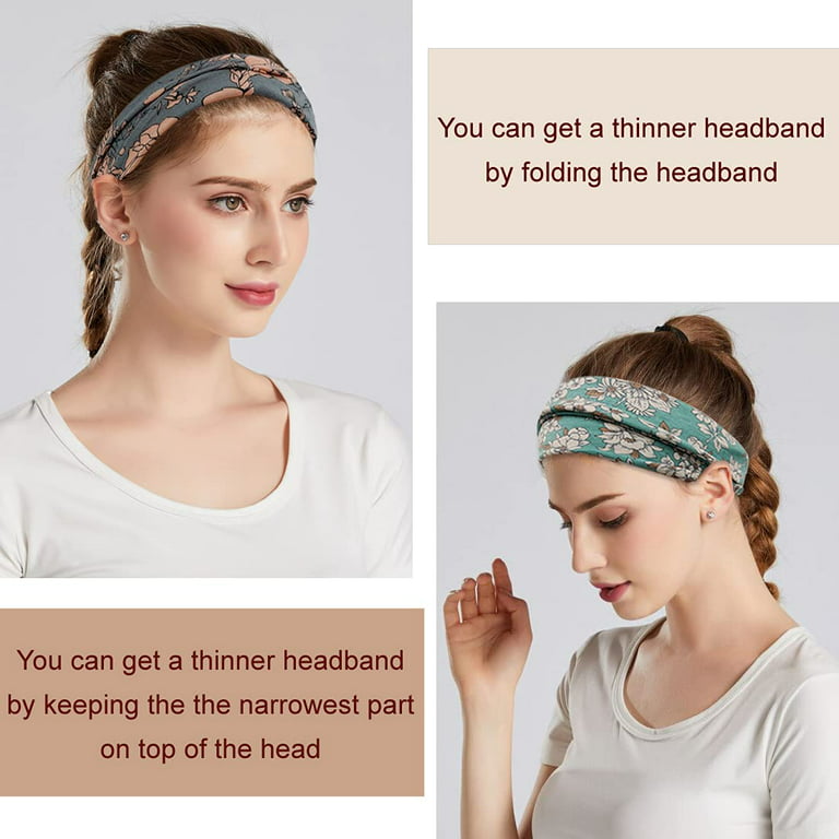  Tobeffect Headbands for Women African Wide Boho Bandeau Knotted  Hairbands Workout Yoga Sport Head Bands Wraps Hair Accessories 6 Packs :  Clothing, Shoes & Jewelry