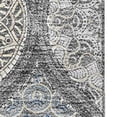 thumbnail image 2 of HomeRoots 677078 5 x 8 ft. Gray Navy Blue & Beige Ogee Washable Machine Made Rectangle Area Rug with UV Protection, 2 of 8