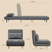 3 in 1 Convertible Sofa Bed, Aiho sleeper Chair Bed with Adjustable Backrest, Perfect for Living Room, Bedroom, Small space, Dark Gray