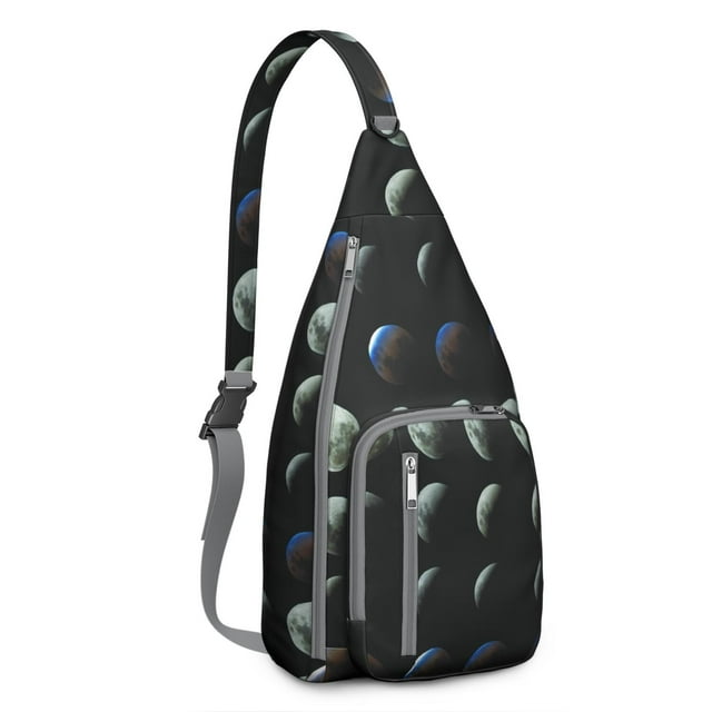 Stellar Navigation Sling Backpack - Star Map & Compass Print (Durable)