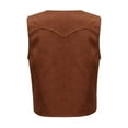 thumbnail image 2 of JanJean Kids Boys Western Cowboy Cowgirl Vest Halloween Holiday Carnival Party Dress Up Role Play Brown 6, 2 of 6
