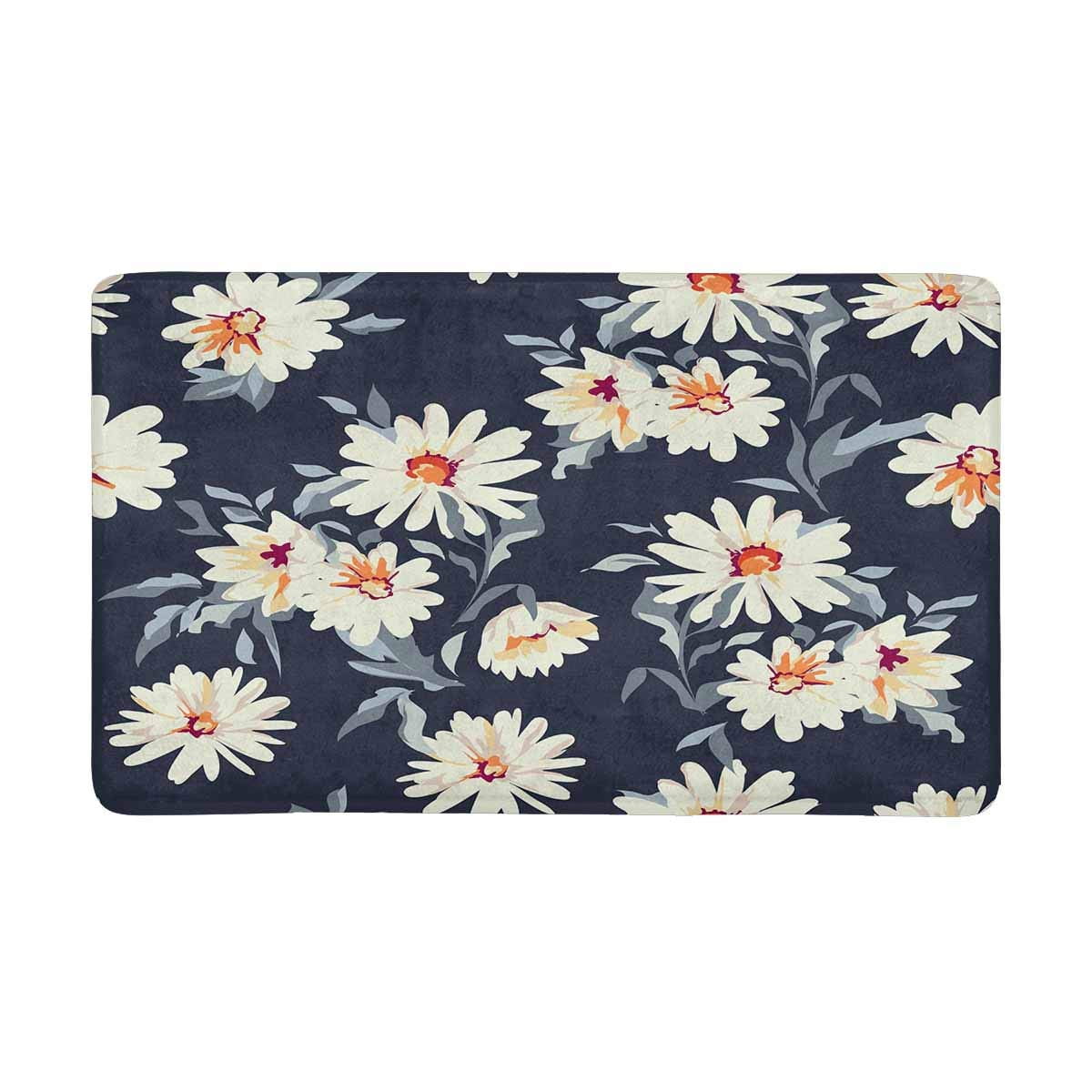 POP Pretty Daisy Floral Print Doormat Non-Slip Indoor and Outdoor Door ...