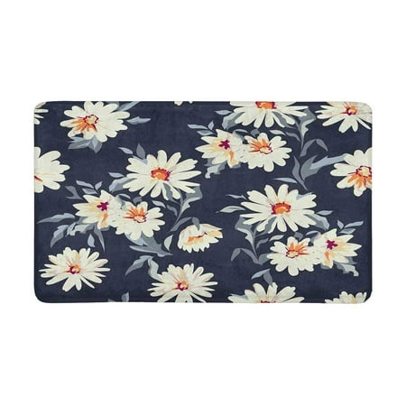 Pop Pretty Daisy Floral Print Doormat Non Slip Indoor And Outdoor