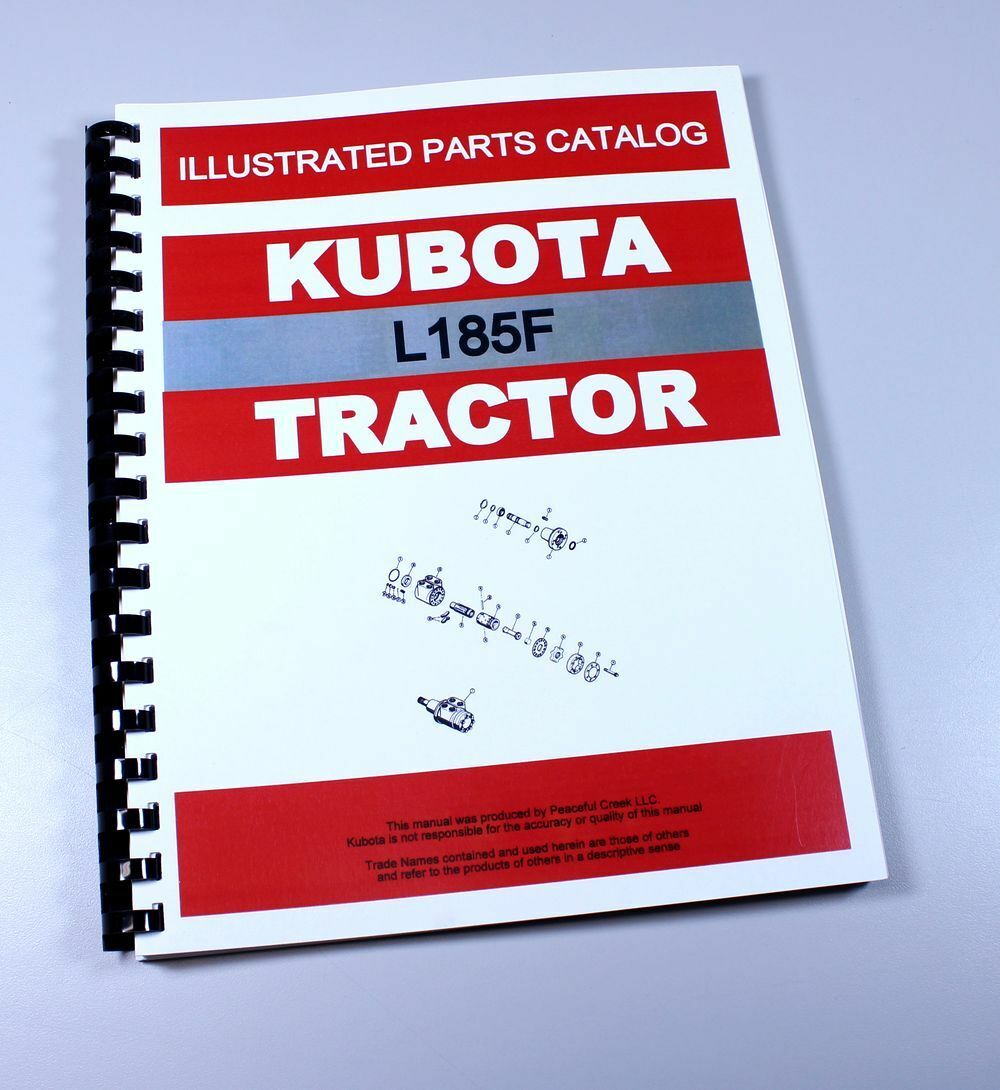 Kubota L185 Tractor Parts Assembly Manual Catalog Exploded Views
