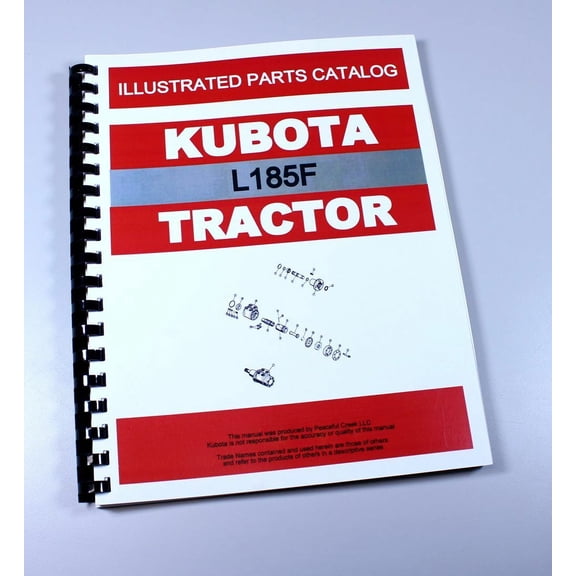 Kubota L185 Tractor Parts Assembly Manual Catalog Exploded Views Numbers L185F