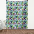thumbnail image 4 of Ambesonne Leaf Print Fabric by the Yard Upholstery, Colorful Leaves Modern, 5 Yards, Green Blue and Pink, 4 of 5