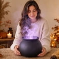 thumbnail image 5 of Clearance! Halloween Decorations Indoor - DIY Floating Potion Set with Witches Cauldron and Mist Maker - Vintage Black Plastic Bowl Hocus Pocus Party Decor for Home Table Kitchen Room (Purple), 5 of 5
