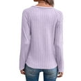 thumbnail image 6 of Lyrcatrment Womens Blouses Crew Neck Long Sleeve Pullover Casual Breathable Solid Color Fashion Running Gym Workout Tops, 6 of 8