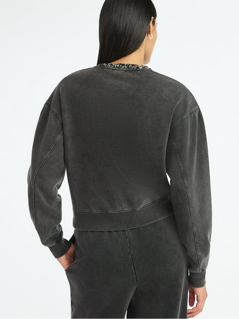 Scoop Women's and Women's Plus Mineral Washed Rhinestone