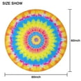 thumbnail image 6 of Colorful Tie Dye Mandala Pattern Round Tablecloth 60"x60",Wrinkle Wipeable Table Cloth for Kitchen Dining Room Picnic Patio Party, 6 of 6