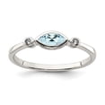 thumbnail image 2 of Sterling Silver Polished Aquamarine and White Topaz Ring Size 8, 2 of 3