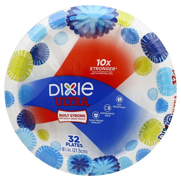 Dixie Ultra Paper Lunch Plates, 8 1/2", 32 Count