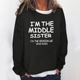 thumbnail image 2 of Sudadera de gran tamaño con estampado de letras y texto divertido para mujer, cuello redondo, manga larga, suelta, blusa individual Pompotops  gfhjh18823, 2 of 5