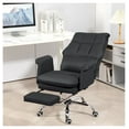 thumbnail image 2 of Ergonomic Office Chair with Footrest - Swivel Desk Chair, Adjustable Height & Reclining, PU Leather, Black - Home Office, Gaming, 2 of 9