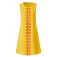 thumbnail image 3 of Robe Grande Taille pour Femmes Été Femmes Style Été Col en V Imprimée Coton et Lin Décontractée Robe Grande Taille pour Dames, 3 of 6