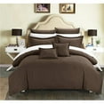 thumbnail image 1 of Chic Home CS3932-US Perfect Kennon Down Alternative Jacquard Striped King Comforter Set, Brown - 7 Piece, 1 of 1