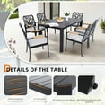 thumbnail image 4 of Olurrisa 7PC Outdoor Patio Aluminum Furniture Set, Modern Dining Set with 6 Dining Chairs Sunbrella Fabric Cushioned, Rectangular Table with Umbrella Hole,Bourbon Brown, 4 of 9