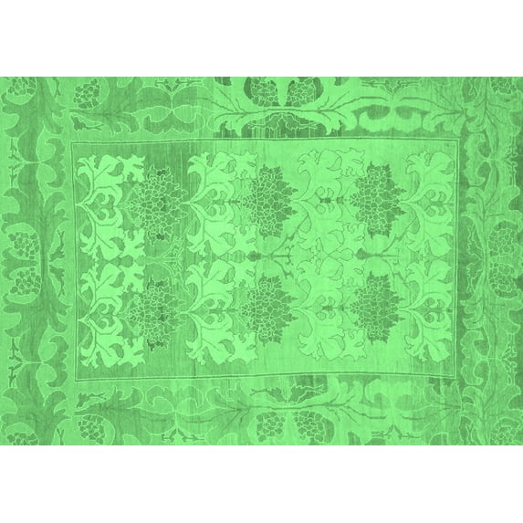 Ahgly Company Indoor Rectangle Oriental Emerald Green Traditional Area Rugs, 3' x 5'