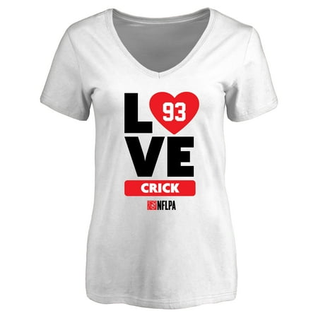 Jared Crick Fanatics Branded Women's I Heart V-Neck T-Shirt - (Best Treatment For Crick In Neck)