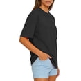 thumbnail image 3 of Lumtrix Womens 2026 Spring Summer Going Out Tops Casual Short Sleeve Crewneck Loose Fit Basic Oversized T Shirts Dark Gray 2XL, 3 of 4