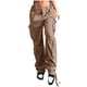 thumbnail image 1 of Pantalones holgados de cintura baja para mujer, pantalones Jogger de bolsillo sueltos, ropa de calle Hippie Punk, pantalones vaqueros de cuerpo entero sólidos Pompotops  ulkah942953, 1 of 9
