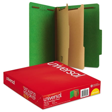 Universal Pressboard Classification Folders, Letter, Six-Section, Emerald Green, 10/Box (Best Tax Classification For Llc)