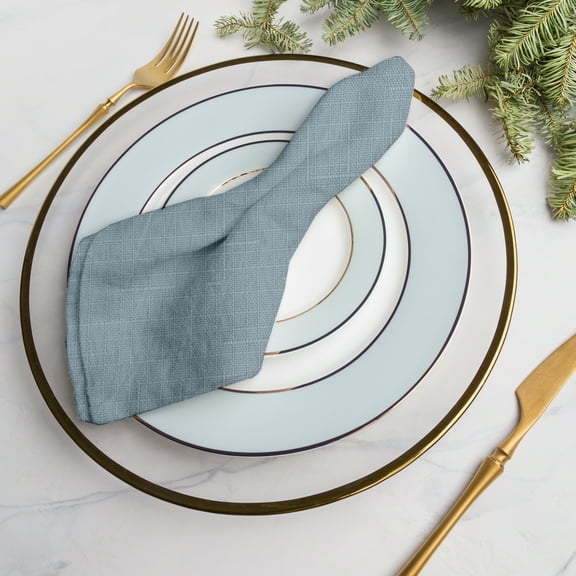 Mainstays 4 Pack Solid Blue Fabric Napkins, 18" x 18"