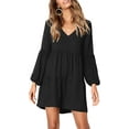 thumbnail image 6 of Women Summer Tunic Dress V Neck Casual Loose Flowy Swing Shift Dresses, 6 of 9
