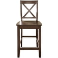 thumbnail image 2 of Juego de taburetes de bar Crosley Furniture con respaldo en X de madera de caoba vintage, 2 of 6