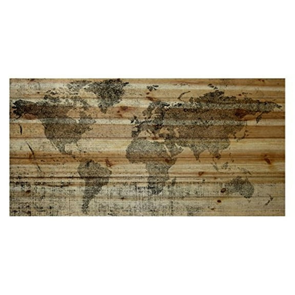 Lost in the World Painting Print on Natural Pine Wood